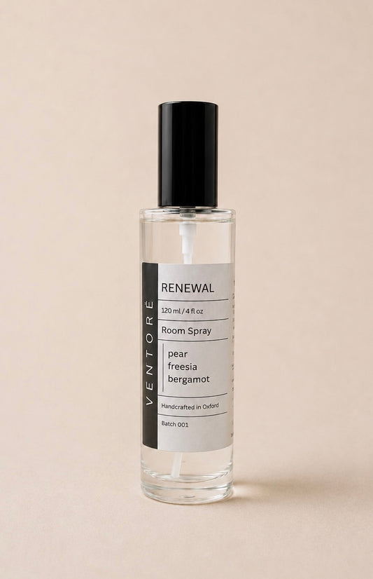 VENTORÉ Renewal room spray 120ml, pear and freesia home fragrance in glass bottle