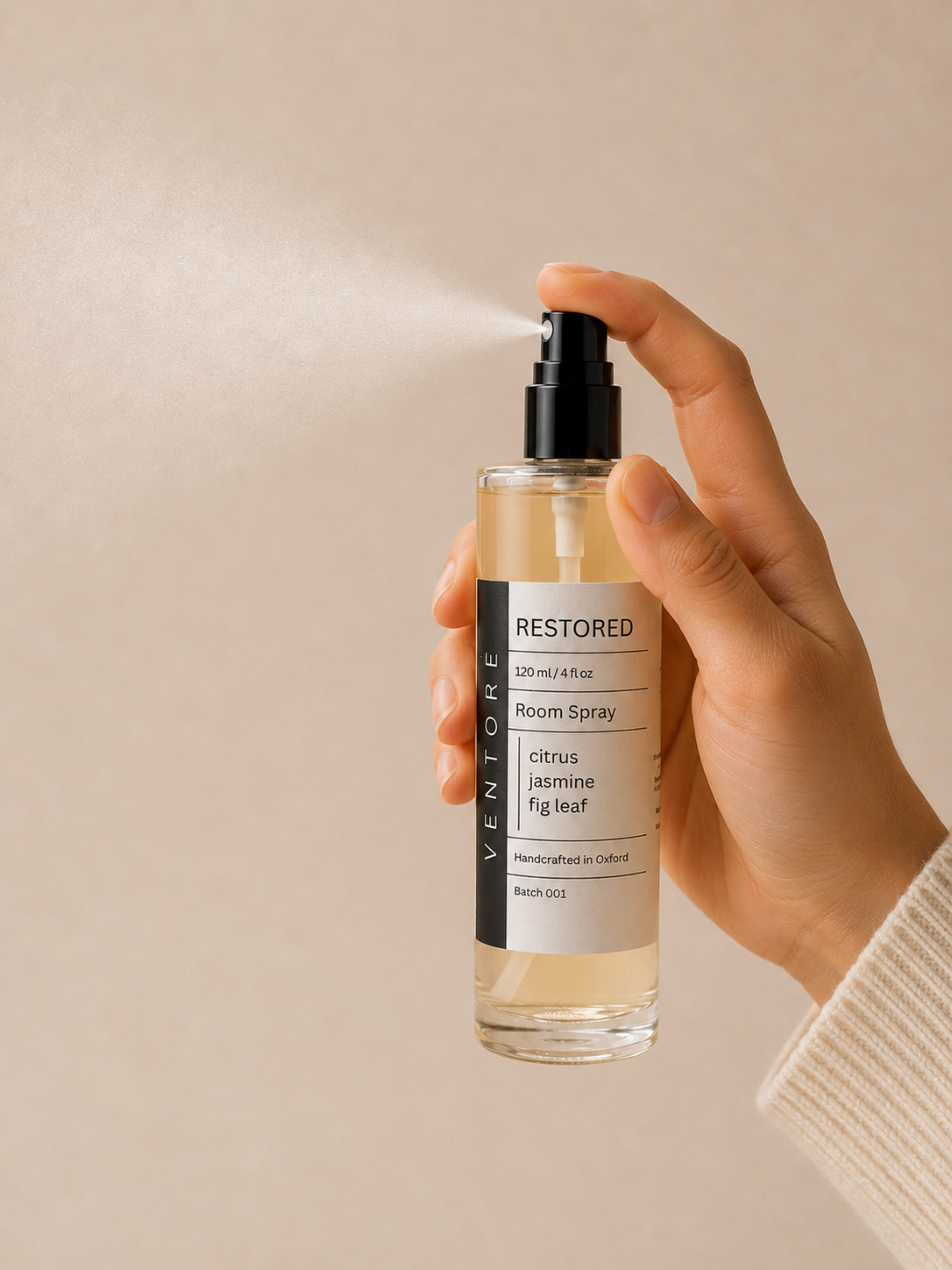 VENTORÉ Restored room spray 120ml, citrus and fig leaf – handmade in Oxford, photo 2